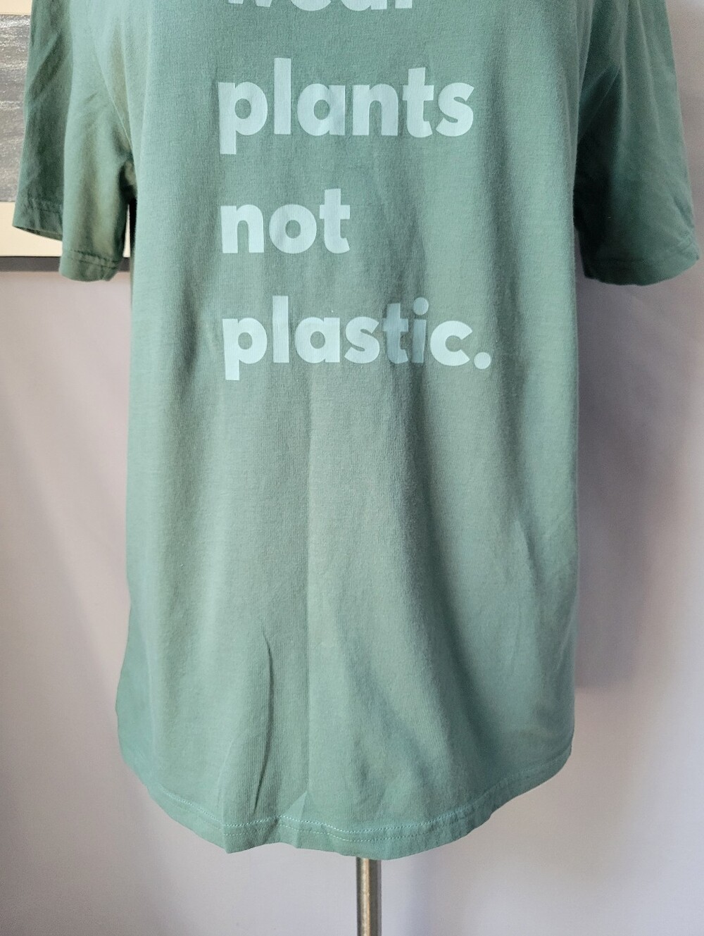 Pact Short Sleeve Graphic Tee Green Wear Plants Not Plastic M - Picture 5 of 11
